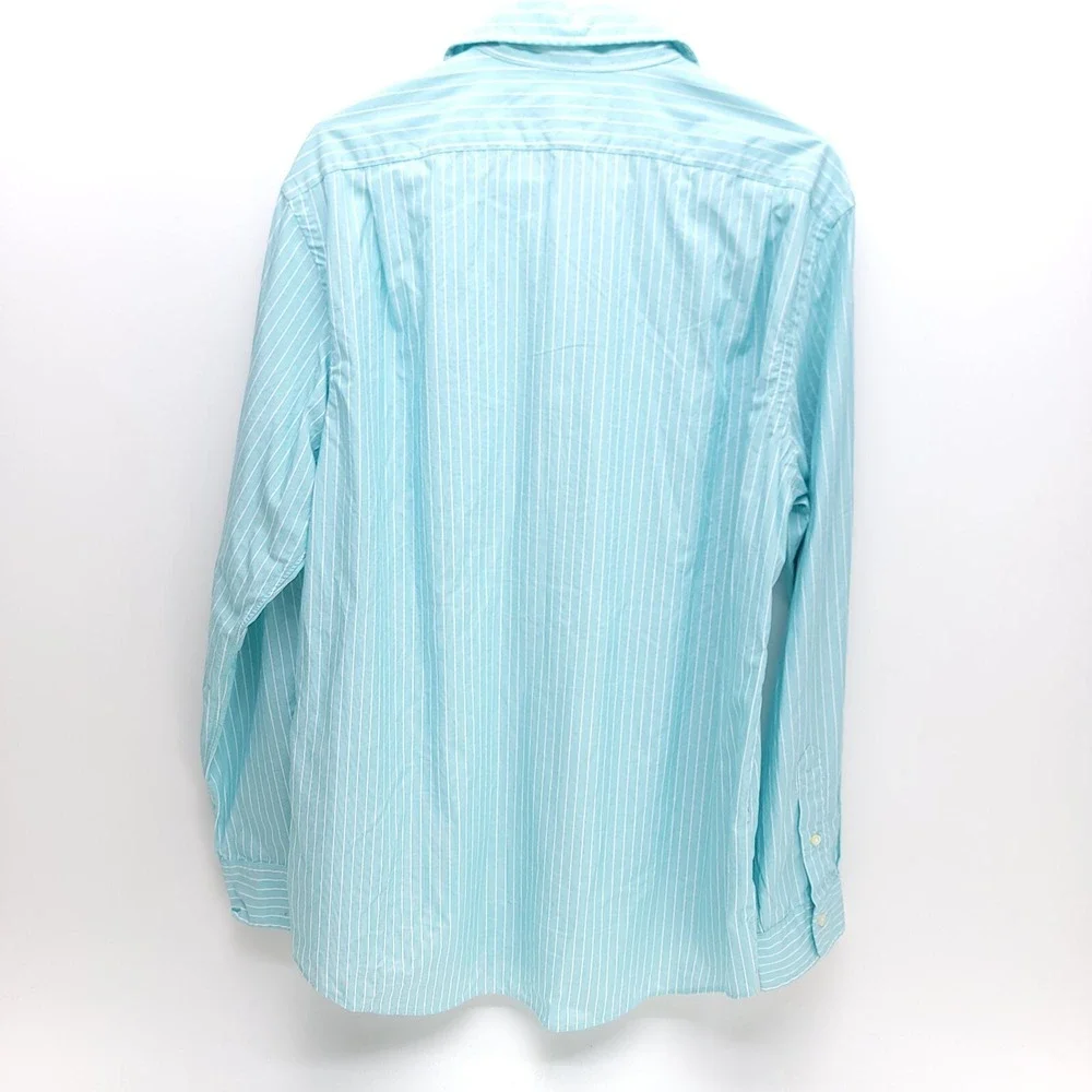 POLO Ralph Lauren Poplin Shirt Men's L Classic Fit Polo Logo 100% Cotton Stretch